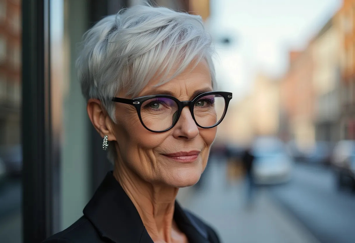 femme sexagénaire lunettes